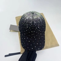 Casquette de baseball personnalisable entièrement ornée de strass, casquette de camionneur de créateur tendance avec lettres jacquard pour fête, casquette de marque