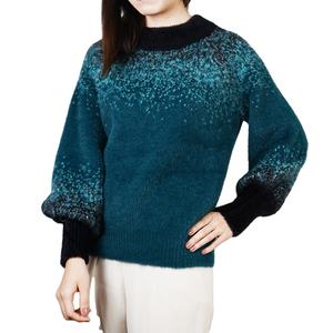 Ropa de invierno, suéter de mohair, nuevo diseño, suéter de mohair personalizado transpirable, suéter de punto con cuello redondo para mujer - Product Image 3