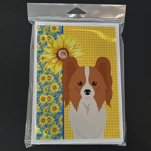 Girasoles de verano Rojo Blanco Papillon Pack 8 Whimsical A7 Tamaño 5x7 Tarjetas de notas en blanco con sobres Juego de tarjetas de felicitación - Product Image 3