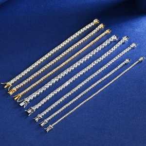 Pulsera de tenis con moissanita de corte brillante redondo de 2 mm a 6 mm para unisex, plata de ley 925, joyería fina, regalo de boda para pareja - Product Image 5