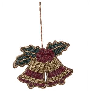 Adornos de terciopelo satinados hechos a mano con cuentas bordadas, adornos de Navidad de baile en forma de pavo real personalizados - Product Image 6