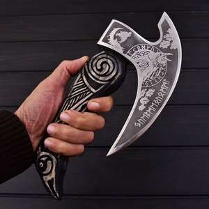 Hacha de Pizza de Acero con Alto Contenido de Carbono, Estilo Vikingo, Mango de Madera de Palisandro, Diseño para Partir Corazones, Grado Industrial, DIY, Venta Caliente 10 - Product Image 2