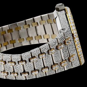 Baguette y Moissanite redondo Diamond Watch 925 Sterling Silver Fancy Watch Exclusivo nuevo reloj de diseño para hombres - Product Image 5