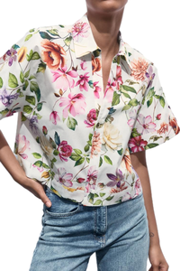 เสื้อเชิ้ตพิมพ์ลายโพลีเอสเตอร์ 100% สีสันสดใสและมีสไตล์สำหรับผู้หญิง เหมาะสำหรับใส่เที่ยวสบายๆ หรือเดินทาง มีจำหน่ายทั่วโลก - Product Image 3