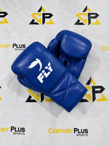 Guantes de boxeo personalizados de color azul profundo, hechos a medida, de cuero genuino de vaca, profesionales para sparring y entrenamiento, unisex. - Product Image 2
