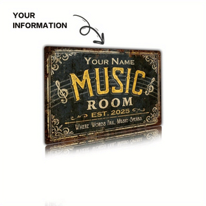 Insegna Musicale Personalizzata in Metallo CIFbuy, Decorazione per Studio o Aula, Regalo da Parete per Esterni con Servizio di Ritiro - Product Image 1