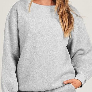 Sudaderas deportivas personalizadas al por mayor para mujer, de manga larga, cuello redondo, color liso, transpirables, de algodón, de primera calidad. - Product Image 5