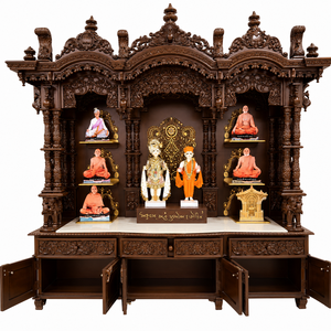 Grand Mandir en bois Swaminarayan pour la maison, fabriqué à la main en teck massif, vente en gros, fabricant et exportateur pour l'Australie - Product Image 6