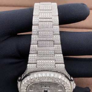 Reloj de Hombre BOJ P.P.007 con Esfera Analógica Clásica, Diamantes Moissanite Baguette, Correa de Aleación de 20 mm, Caja Chapada en Oro Rosa de 41 mm, Cristal - Product Image 5