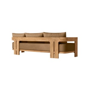 Modern Solid Teak <b>Wood</b> Outdoor Garden Furniture Set Weather Resistant Customized Luxury Patio <b>Sofa</b> and Chairs for Villa Hotel - Product Image 4