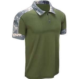 เสื้อโปโลแขนสั้นผู้ชาย ผ้าถัก ลายพราง แห้งเร็ว สีเขียว ลำลอง ติดกระดุม - Product Image 3