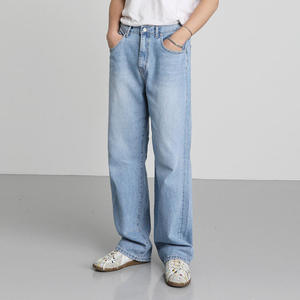 Hot Sale Custom Patchwork Embroidery Washed Straight Jeans Fashion Vintage Hip Hop <b>Trousers</b> Cross Mens Denim Pants - Product Image 5