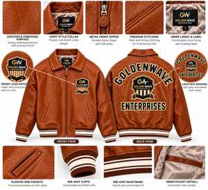 Men's Leather Crocodile Embossed Bomber <b>Jacket</b> Custom Logo Varsity <b>Jacket</b> <b>Vintage</b> <b>Motorcycle</b> <b>Jacket</b> Wholesale Manufacturer - Product Image 5