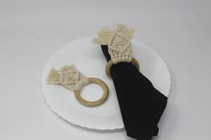 Anillos de Servilleta Acrílicos Vintage de Lujo, Decoración para el Hogar, Decoración para Mesa de Fiesta, Decoración para Bodas, Hechos a Mano, Macramé, Redondos de 5 cm - Product Image 4