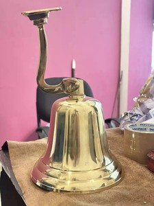 Polished Brass Ship Bell Wall Mount Outdoor Garden Ornament Weather Resistant Traditional Nautical Decor 8 Inch Diameter Marco - Product Image 4
