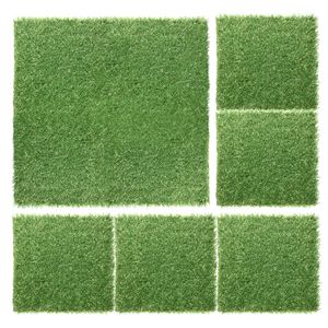 8 pz 12 \ "Lx12 \" W piastrelle quadrate in erba artificiale realistiche ad incastro sintetico di spessore per giardino prato all'aperto - Product Image 2