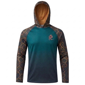 เสื้อกันแดดแห้งเร็วสำหรับกิจกรรมกลางแจ้ง พร้อมบริการออกแบบผลิตแบบ OEM เสื้อฮู้ดตกปลาแขนยาวสำหรับผู้ชาย กันน้ำ - Product Image 1