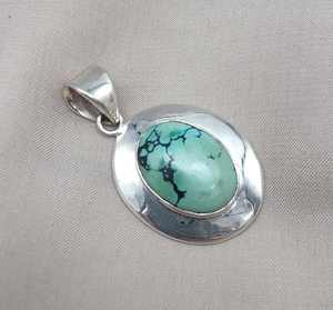 Pendentif turquoise bleu, argent sterling 925, bijoux en pierre naturelle faits à la main, exportateur en gros - Product Image 2