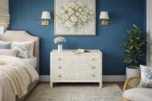 Cajón con Incrustaciones de Hueso de ILAHI, Diseño Moderno con Detalles de Ágata, Mueble Portátil para el Hogar - Product Image 3