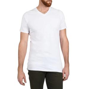T-shirts en gros pour hommes à col en V, nouvelle collection, manches courtes, haute qualité, unis, vierges, personnalisables, 100 % coton tricoté - Product Image 1