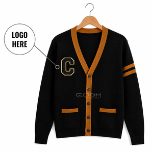 เสื้อคาร์ดิแกนคอวีทรงทันสมัย ปักลายตัวอักษรอะคริลิคขนสัตว์ พร้อมโลโก้สั่งทำพิเศษสำหรับกลุ่มพี่น้อง Cosh International Sorority - Product Image 1