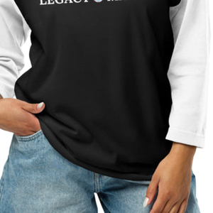 T-shirt Raglan Unisexe Legacy Maker à Manches 3/4 Noir, Style Baseball, Manches Contrastantes, Décontracté, Mélange de Coton, Athlétique, Usage Quotidien - Product Image 5
