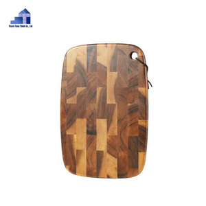 Handmade Wooden Cutting Board Rectangular Kitchen Chopping Block Natural Wood Grain Pattern - Product Image 2