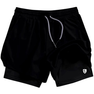 Nouveauté : Short de jogging pour homme avec logo frontal, en toile, à cordon de serrage, séchage rapide, respirant, pour l'entraînement, les loisirs et la course à pied - Product Image 2
