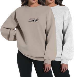 เสื้อสเวตเชิ้ตโอเวอร์ไซส์ผ้าฝ้ายสำหรับผู้หญิง ผ้าฝ้ายเฟรนช์ฟลีซเนื้อนุ่ม สวมใส่สบาย สไตล์ลำลองทันสมัย แฟชั่นฤดูหนาว - Product Image 4