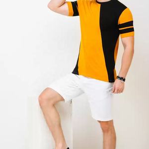 Camiseta Lisa de Calle para Hombre, Económica, al por Mayor, Personalizable, con Forro de Color en Bloques, Camiseta Amarilla Lisa Premium 100% Algodón - Product Image 6