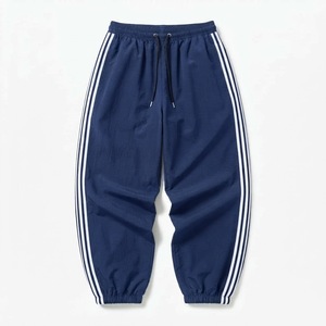 B2B Supplier Custom Taslan <b>Nylon</b> Sports Track Pants Loose Fit Elastic Cuffs Retro Streetwear <b>Joggers</b> - Product Image 6