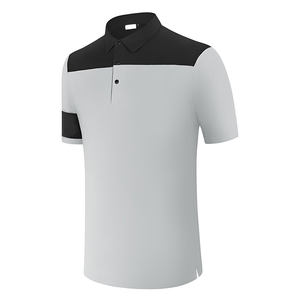 Chemises de golf décontractées à manches courtes pour hommes, en toile unie, anti-plis, style urbain, tendance, vente en gros - Product Image 5