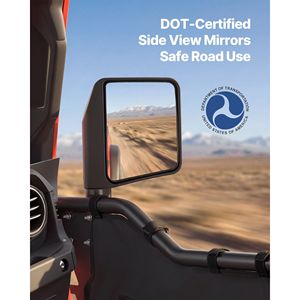 Espejos Retrovisores Laterales con Certificación DOT Compatibles con Jeep Wrangler CJ7 YJ TJ JK JL/Gladiator JT/Cherokee XJ - Product Image 3