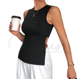 Camiseta sin mangas con estampado digital más vendida para mujer, ropa de gimnasio y fitness, camiseta de verano personalizada con tu logo e impresión. - Product Image 6