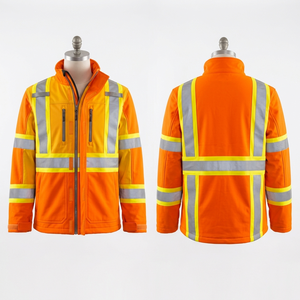 เสื้อแจ็คเก็ตแบบนิ่ม Hi Vis สำหรับทำงาน 320 GSM โพลีเอสเตอร์ผสมสแปนเด็กซ์ สีส้มเหลือง ดีไซน์แผงสี  ปักโลโก้ตามแบบที่กำหนด - Product Image 1