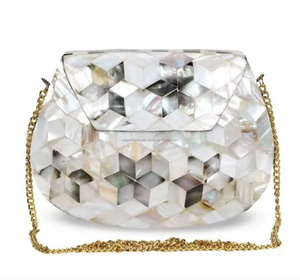 กระเป๋าคลัทช์โมเสคประดับมุกทำด้วยมือสำหรับกระเป๋าถือสุภาพสตรีแบบฝังหลากสีสำหรับงานแต่งงานงานแต่งงานของขวัญวันวาเลนไทน์ - Product Image 2