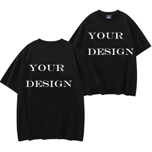 100% Cotton Unisex Front Logo Knitted Hip Hop Style Anti-Wrinkle Regular Fit T-Shirts <b>Half</b> <b>Sleeve</b> Solid O-Neck 210g - Product Image 1