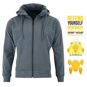 Grey for Windproof Winter <b>Plus</b> <b>Size</b> Safety Motorbike Hoodie Pullover <b>Biker</b> <b>Jacket</b> CE Level 2 Protective - Product Image 1