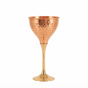 Verres à vin en cuivre à motif gaufré, flûtes à champagne, verres à vin à pied en métal faits à la main, lot de 2 pour les occasions de mariage - Product Image 4