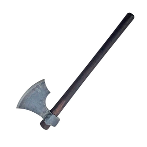 Hache viking artisanale avec manche en bois de frêne gravé et fourreau en cuir avec gravure sur la tête - Product Image 2