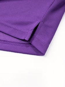 Shorts décontractés pour hommes en maille 100 % polyester à séchage rapide, couleur violette, avec cordon de serrage, taille mi-haute, style Bermuda, tricotés 100 % polyester – Grande Vente - Product Image 4