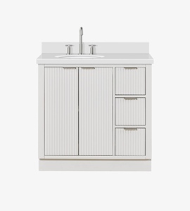 Meuble de salle de bain Phoebe 37 pouces avec vasque décalée à gauche, directement de l'usine, fabriqué au Vietnam - Product Image 1