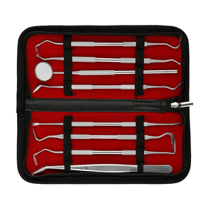 Kit d'examen dentaire manuel avancé 8 pièces en acier inoxydable – Outils d'hygiène, pinces à prothèses, détartreur, miroir buccal - Product Image 4