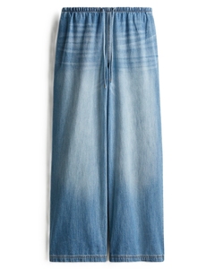 Customizable Women's Wide Leg Denim <b>Drawstring</b> <b>Trouser</b> High Quality Breathable Cotton Casual Women's Street Wear - Product Image 5