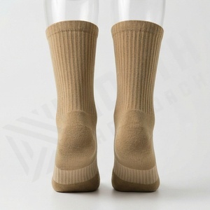 Crew <b>Socks</b> Solid Color Cotton Bamboo Fiber Breathable Daily Wear Adult Spring Season Knitted Regular Style - Product Image 2