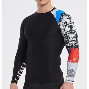 Custom Logo Men Long Sleeve Rash Guard <b>Compression</b> <b>Shirt</b> Graphic Print UV Protection OEM Manufacturer Bulk - Product Image 6