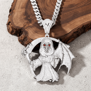 Collar de Plata con Colgante de Guadaña de la Muerte de Lujo, Estilo Hip Hop, Personalizado, con Moissanita Iced Out, Venta al por Mayor - Product Image 1