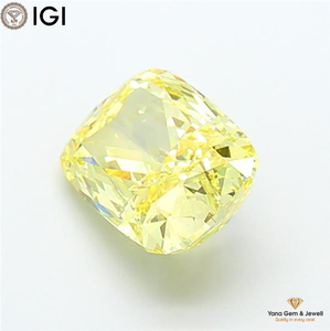 Diamant de laboratoire CVD certifié IGI, taille coussin, clarté VS2, couleur jaune vif fantaisie, 5,00 carats, pour solitaire de créateur - Product Image 6