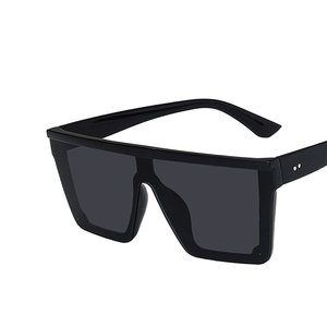 2023 New Retro Street Style <b>Square</b> Sunglasses UV400 Large Oversized Integrated <b>Frame</b> Black <b>White</b> Red-Colorful Trend Fashionable - Product Image 6