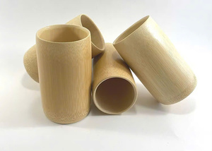 Gobelet à boire en bambou, design minimaliste, écologique, matériau naturel, capacité de 300 ml, fait à la main, personnalisé, peint à la main, durable - Product Image 3
